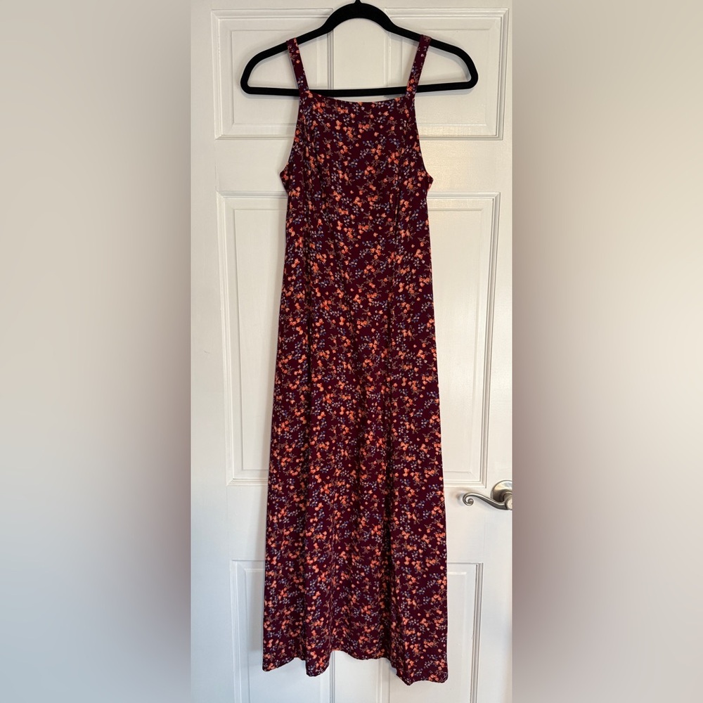 Old Navy Burgundy Floral Maxi Dress